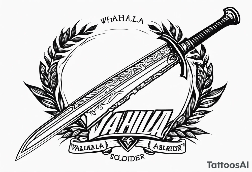 Valhalla  warrior soldier  Sword axe tattoo idea