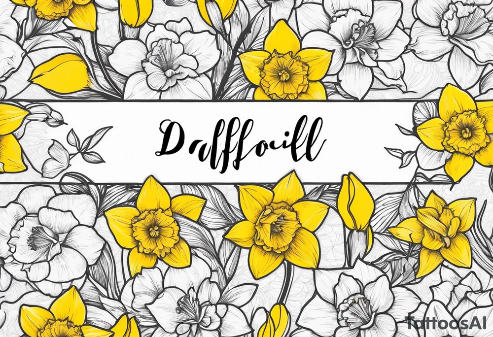 Daffodil birth flower chain tattoo idea