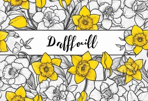 Daffodil birth flower chain tattoo idea