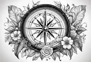 Compass , flower, sea tattoo idea