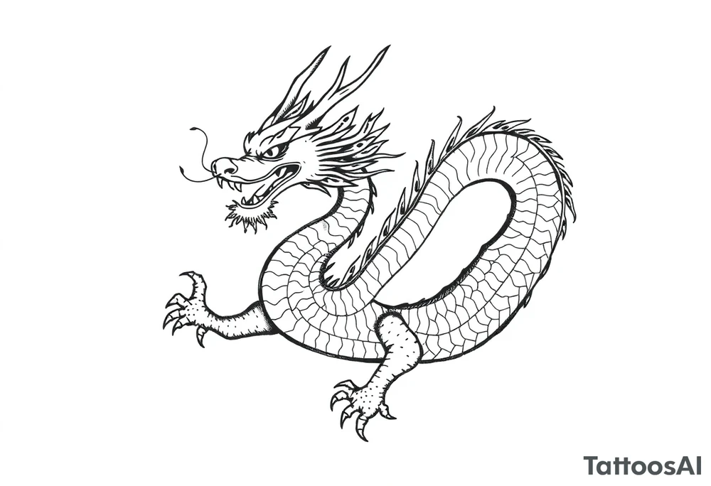 Beautiful asian dragon tattoo idea