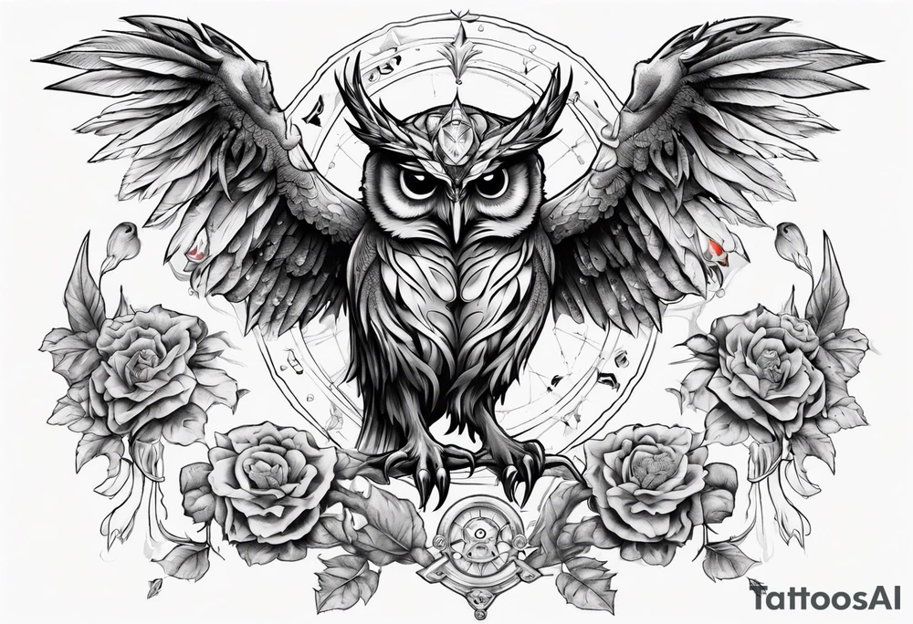 The Demon Owl Stolas, a Prince of Hell who is obsessed with gems, knowledge of astrology and poisonous plants. tattoo idea