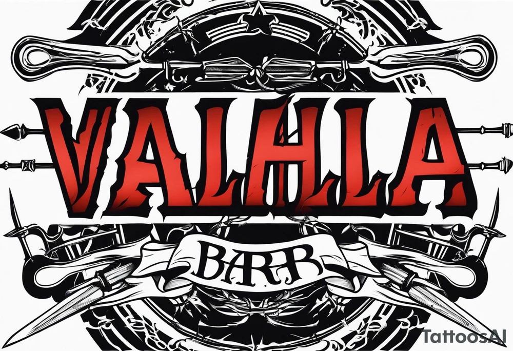 valhalla barb wire swords tattoo idea