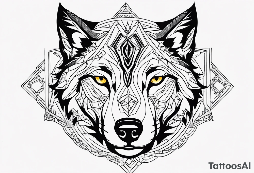 Powerful wolf tattoo idea