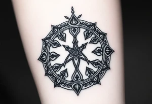 time, yggdrasil, norse symbology, geometric tattoo idea