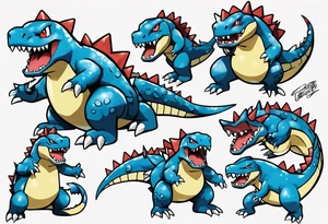 Feraligatr croconaw totodile pokemon tattoo idea