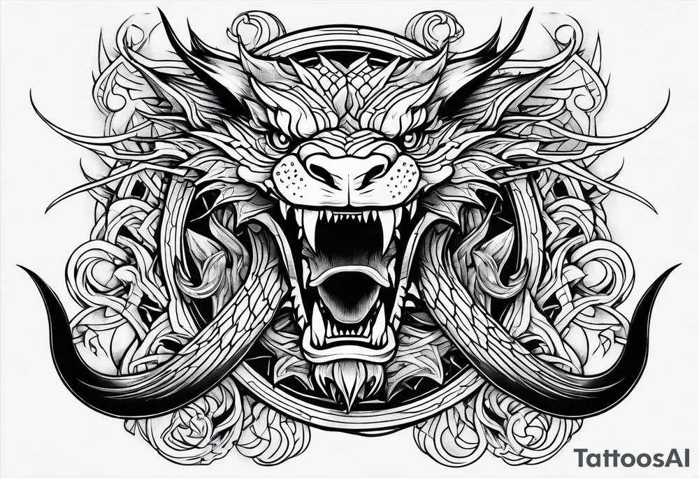 roaring dragons tattoo idea