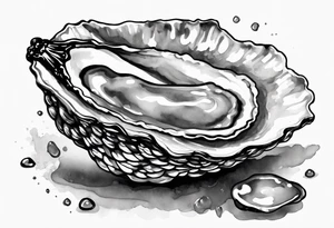 One small  Pretty oyster tattoo idea