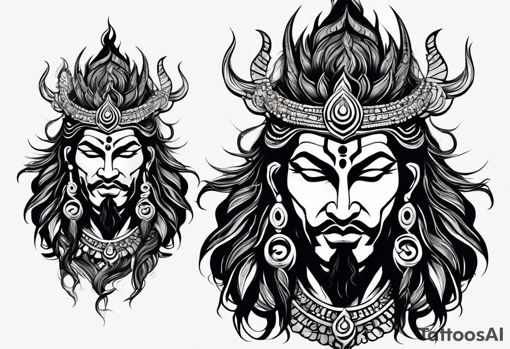 Lord Shiva in angry mood tattoo idea