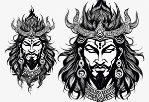 Lord Shiva in angry mood tattoo idea