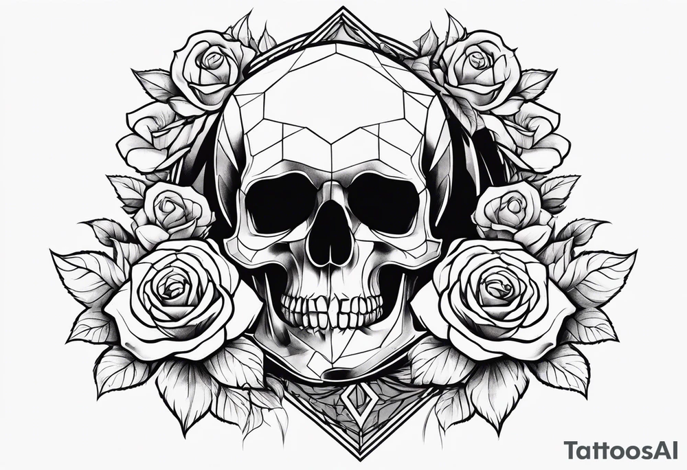 skull and roses tattoo idea