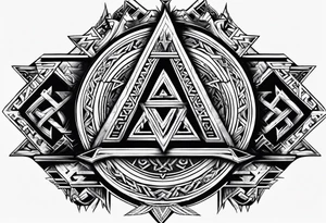 Valhalla valknut shield lightning sword tattoo idea
