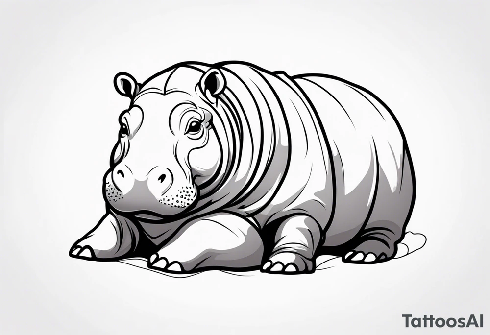 Baby hippo in a swaddle tattoo idea