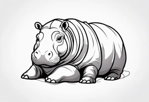 Baby hippo in a swaddle tattoo idea