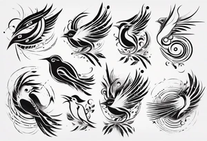 goddess wheat birds tattoo idea
