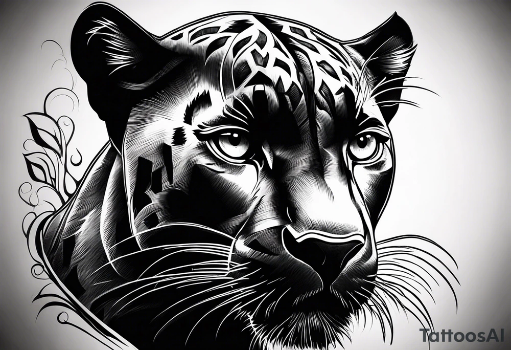 Black panther tattoo idea