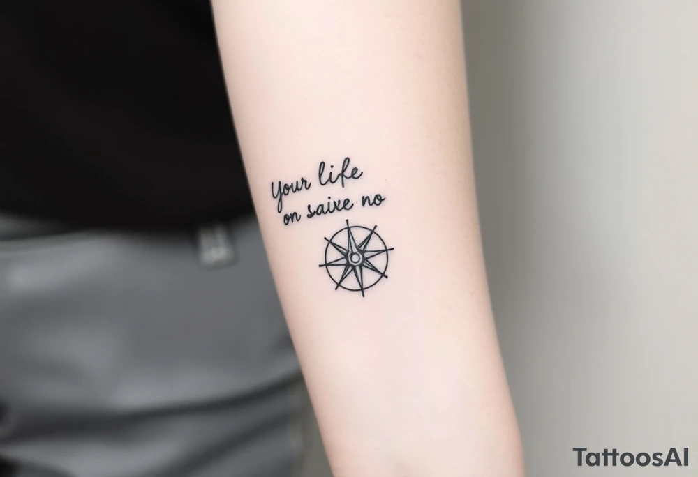 Your life is a map with no compass. With a small compass symbol tattoo idea