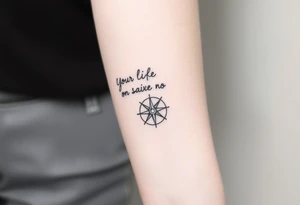 Your life is a map with no compass. With a small compass symbol tattoo idea