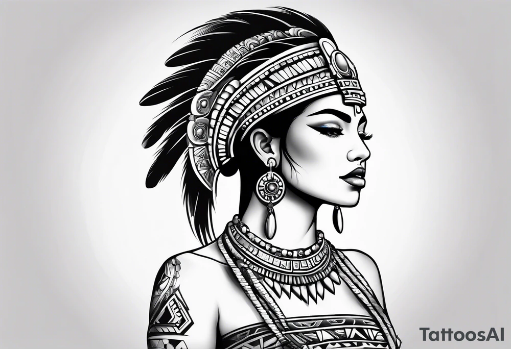 Aztec princess side princess tattoo idea