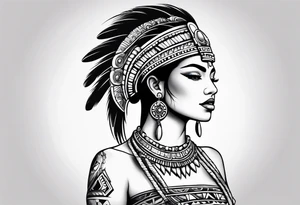Aztec princess side princess tattoo idea