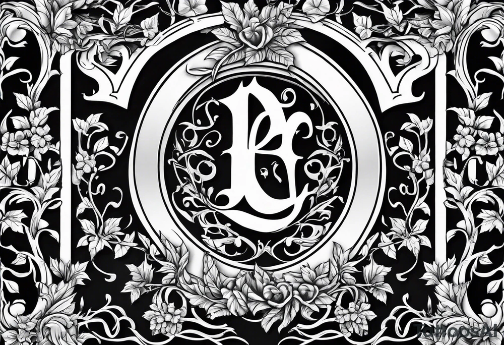 Leafy vines with tombstone tattoo idea