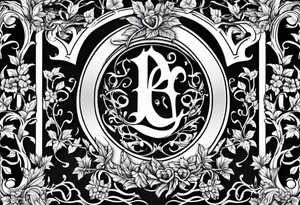 Leafy vines with tombstone tattoo idea