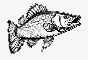 outline walleye simple small nonrelistic tattoo idea