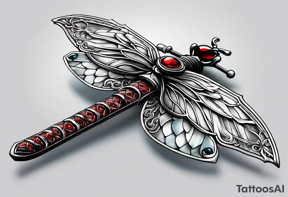 Sword going in to cicada tattoo idea