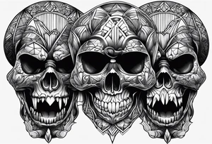 Skull Hear no evil, speak no evil, see no evil tattoo idea