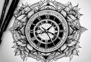 A clock in the cosmos tattoo idea