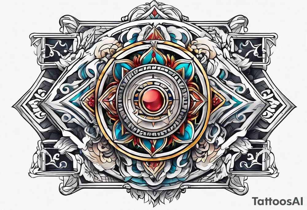 free masonry symbol , rectangle tattoo idea