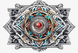 free masonry symbol , rectangle tattoo idea