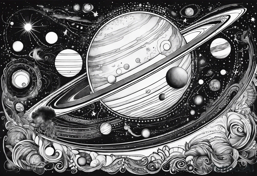 A solar system tattoo idea