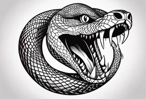 snake with open mouth tattoo idea