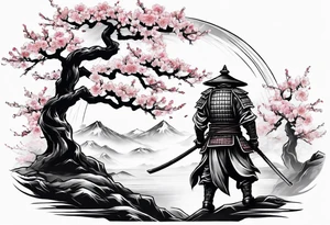 cherry blossom tree samurai tattoo tattoo idea