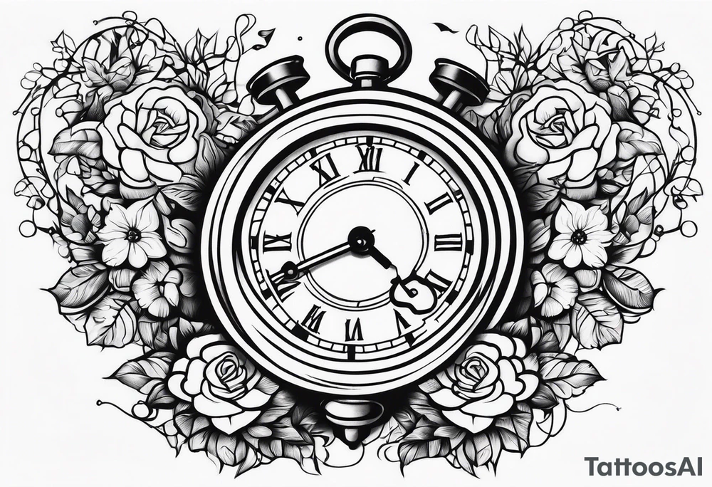 Wasted time themed sleeve tattoo idea