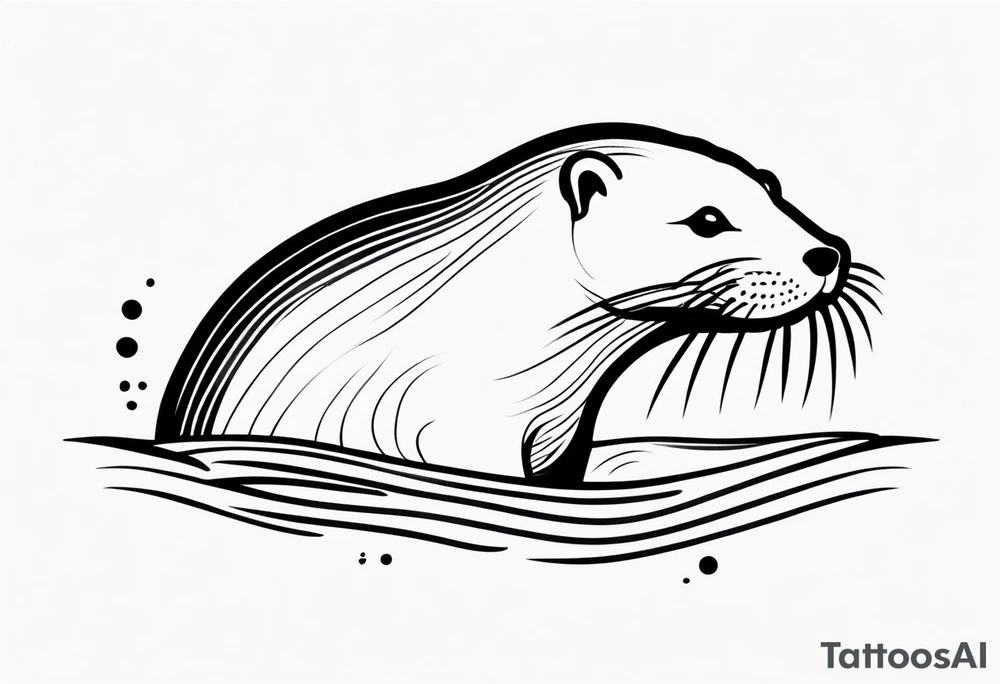 otter swimming tattoo idea