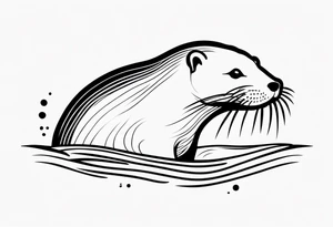 otter swimming tattoo idea