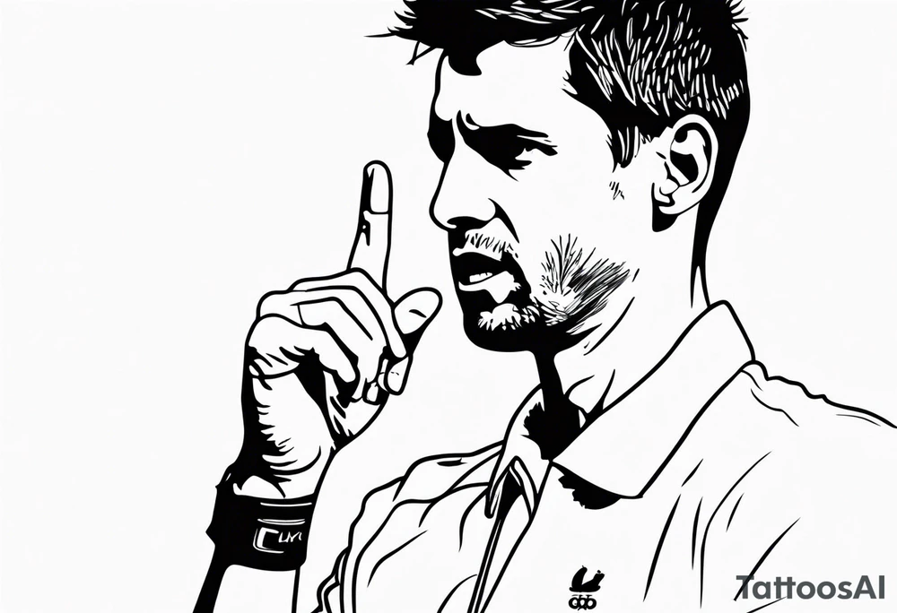 novak djokovic with a finger in your head tattoo idea