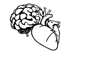 balance between brain and heart tattoo idea