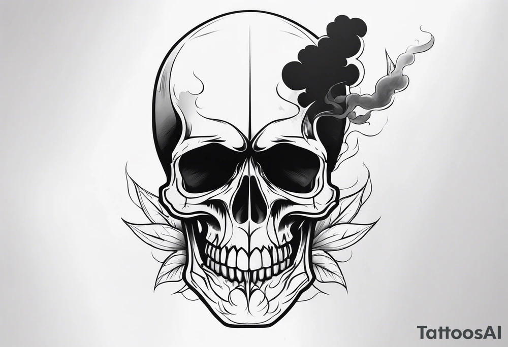 skull with smoke tattoo idea