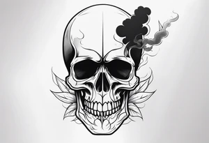 skull with smoke tattoo idea