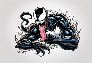 Comic character venom reclining tattoo idea