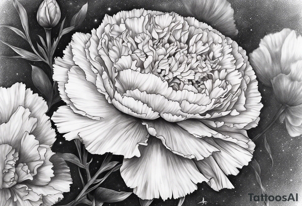 carnation moon tattoo idea