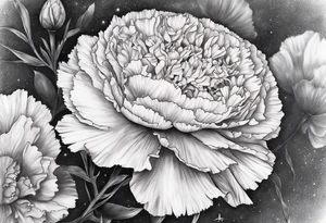 carnation moon tattoo idea
