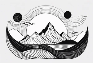 mountain and wave tattoo idea