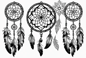 Dream catcher with queen anns lace hanging from the bottom tattoo idea