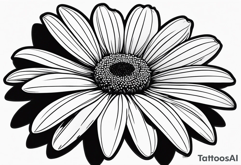 Simple outline of a Daisy with 8 pedals tattoo idea