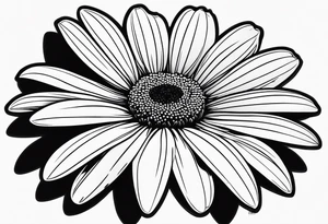 Simple outline of a Daisy with 8 pedals tattoo idea
