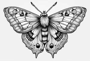 dainty, moth tattoo idea